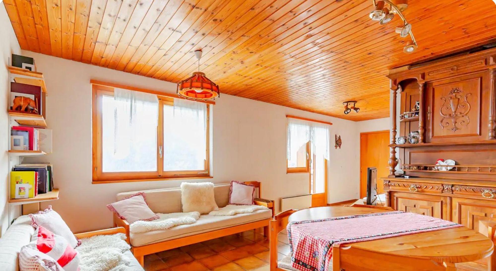 Gemütliche Wohnung mit Traumaussicht! Albinen Exterior foto