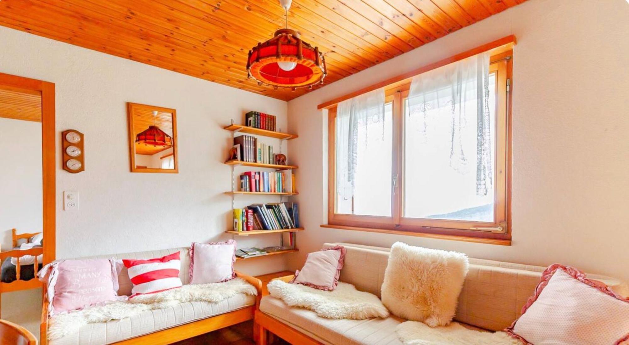 Gemütliche Wohnung mit Traumaussicht! Albinen Exterior foto
